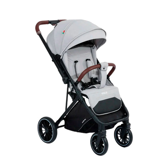 Coche paseador con pañalera y cubrepiés, con sistema de plegado tipo maleta, compacto y ligero, toldo y espaldar ajustable, espacio de almacenamiento en la parte inferior - Kidilo