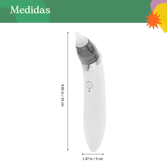 Aspirador nasal eléctrico para bebé, recargable por USB, con punta en silicona suave