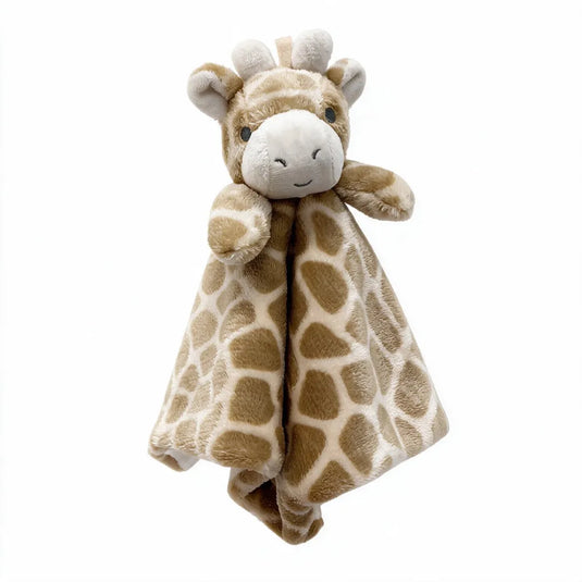 Mantita de apego para bebé de peluche suave con cabecita de animalito, disponible en varios diseños
