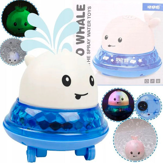 Ballena con luces y expulsión de agua, con carrito de suelo