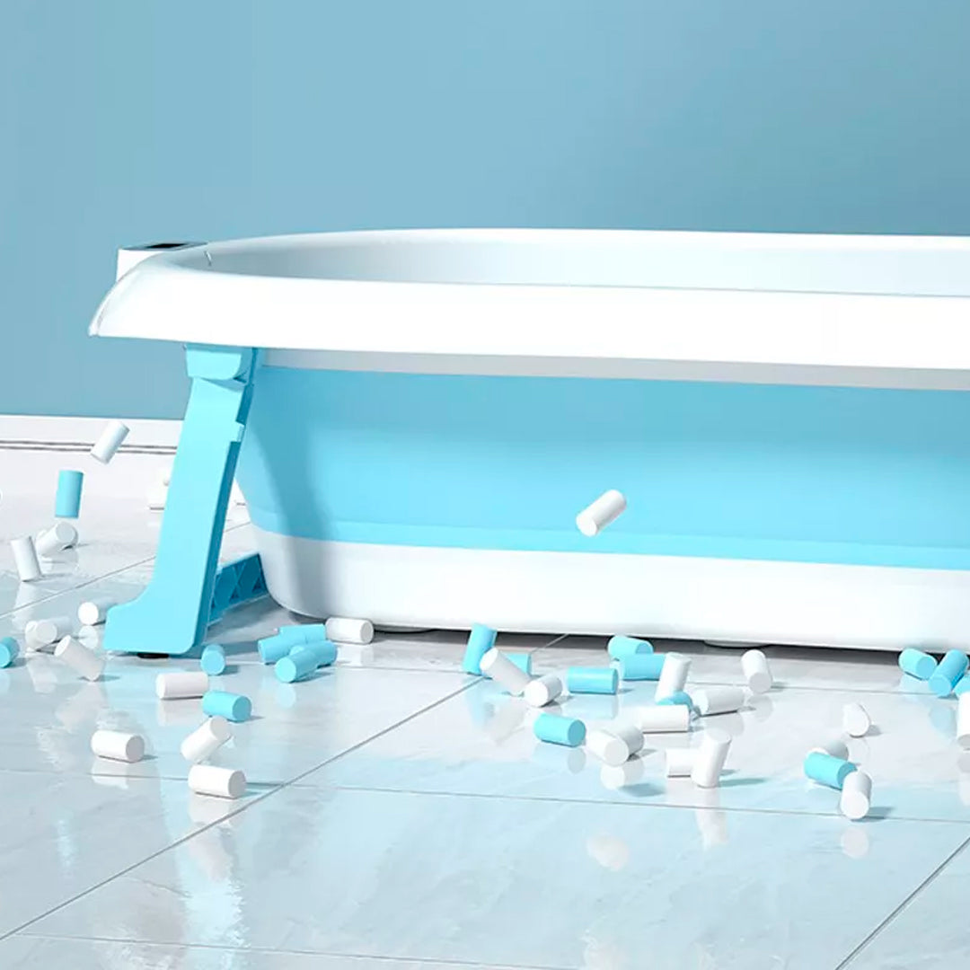 Bañera plegable para bebé, liviana, con termómetro y almohadilla