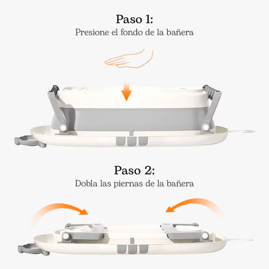 Bañera plegable con corona termómetro para bebé, tina espaciosa para la hora del baño, con antideslizante dentro, de plegado compacto en 2 pasos para guardar en espacios reducidos