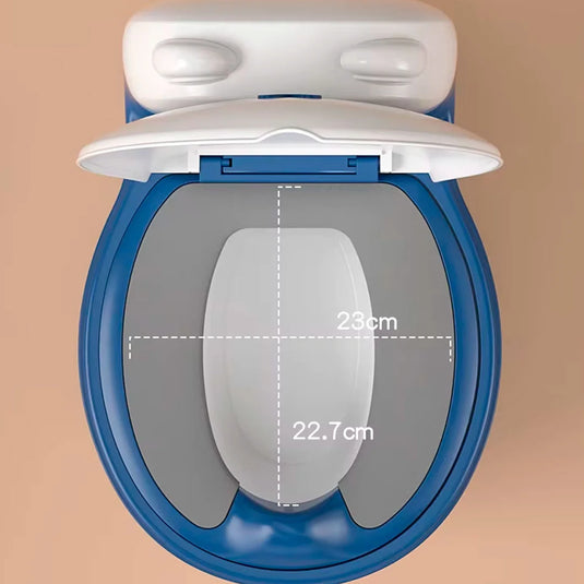Baño de entrenamiento portátil con diseño orejitas para bebé, asiento de inodoro infantil, base antideslizante, asiento suave, con tapa, coca de recolección desmontable para fácil aseo