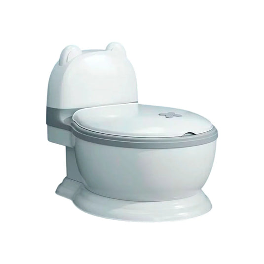 Baño de entrenamiento portátil con diseño orejitas para bebé, asiento de inodoro infantil, base antideslizante, asiento suave, con tapa, coca de recolección desmontable para fácil aseo