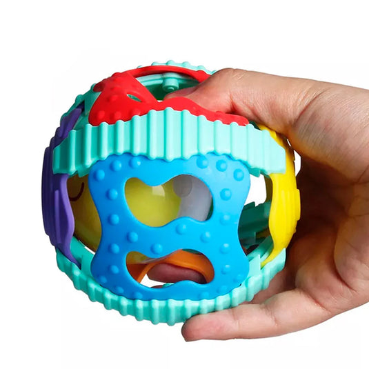 Pelotita didáctica en silicona sin BPA con luces y sonidos