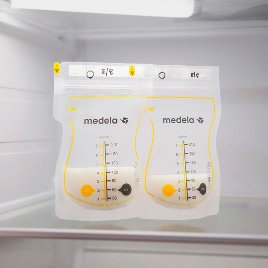 Bolsas de almacenamiento de 210ml o 7oz para leche materna, 100% libre de BPA, paquete para banco de leche, aprueba de fugas, lista para usar, de color transparente con espacio para rotular fecha - Medela - Cocco Semana 2026