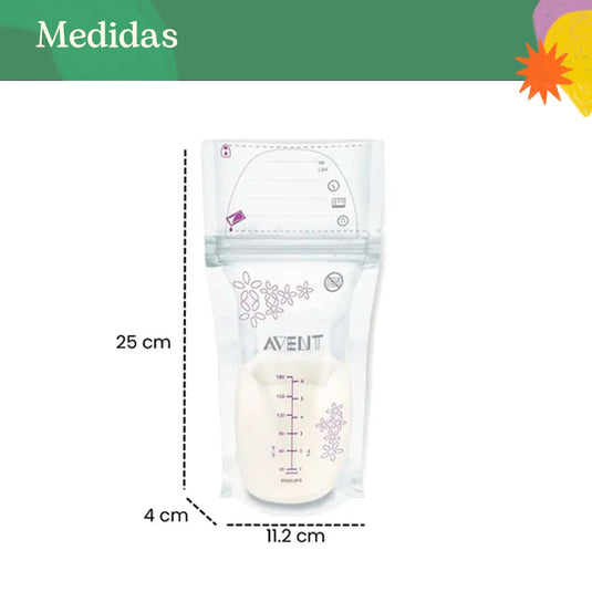 Bolsas de almacenamiento de leche materna, paquete x25 unidades 6oz o 180ml - Philips Avent