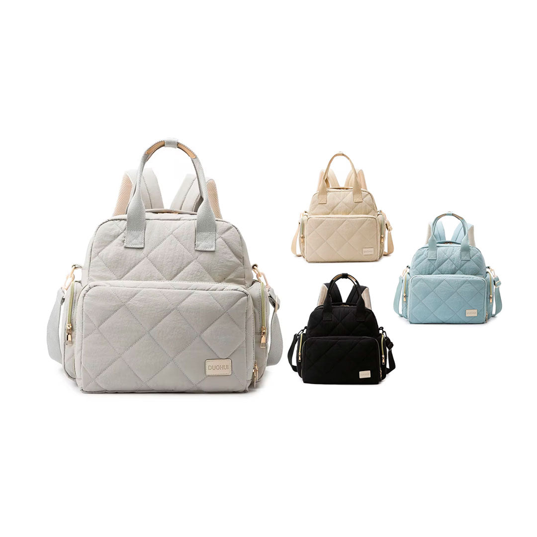 Bolso pañalera Duohui de múltiples compartimientos, con correa para uso lateral, de buena capacidad de almacenamiento, morral en tela resistente e impermeable para pañales