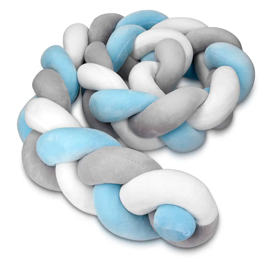 Almohada protectora trenzada para bebé, bomper protector para cuna, de 230 x 10 cm, hecha en material suave hipoalergénico