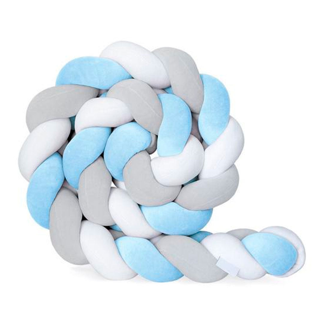 Almohada protectora trenzada para bebé, bomper protector para cuna, de 230 x 10 cm, hecha en material suave hipoalergénico