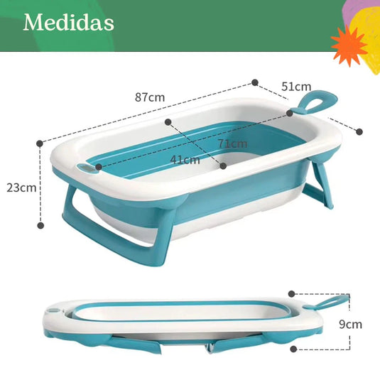 Bañera plegable con termómetro