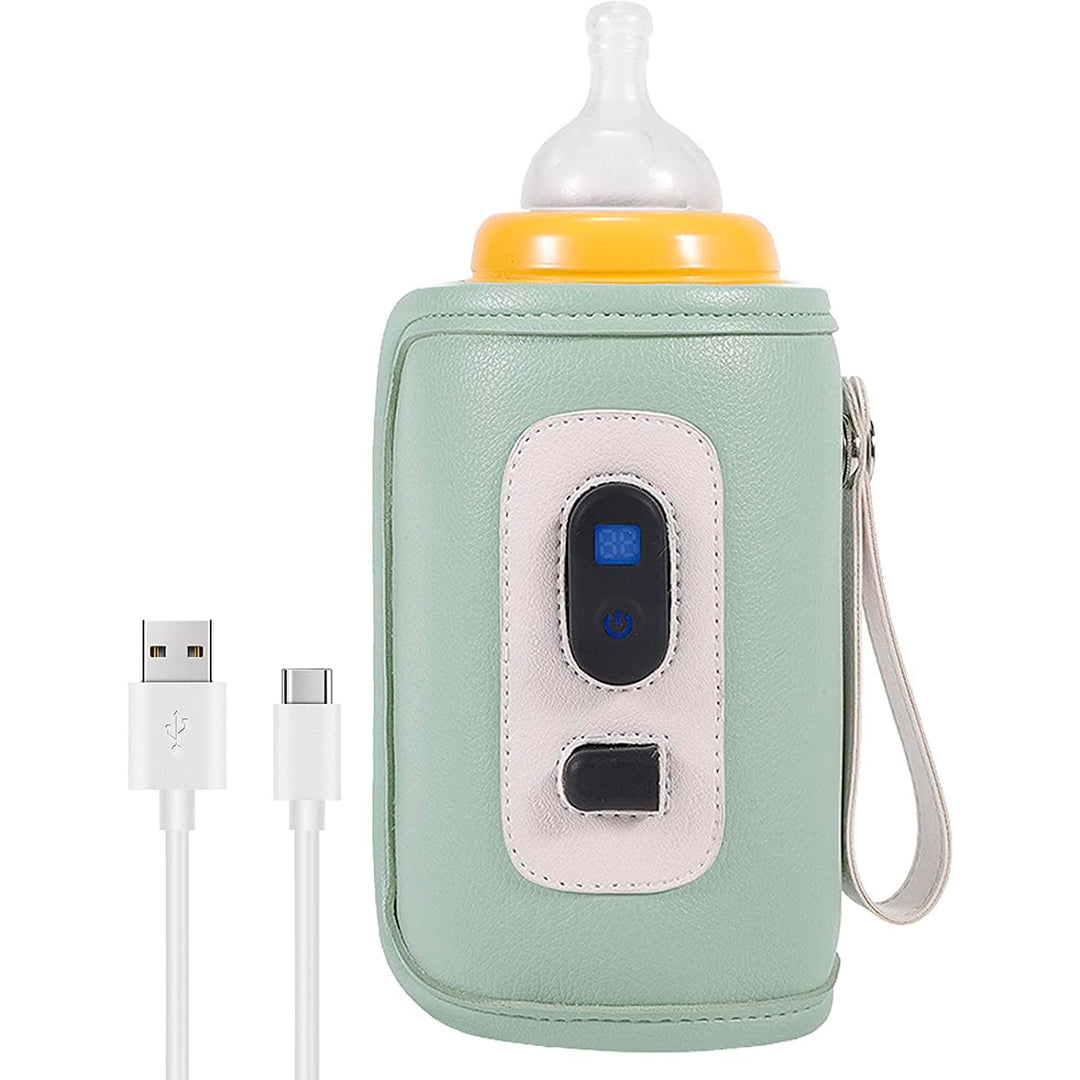 Manta calentador para teteros hecha en cuero sintético, recargable por USB