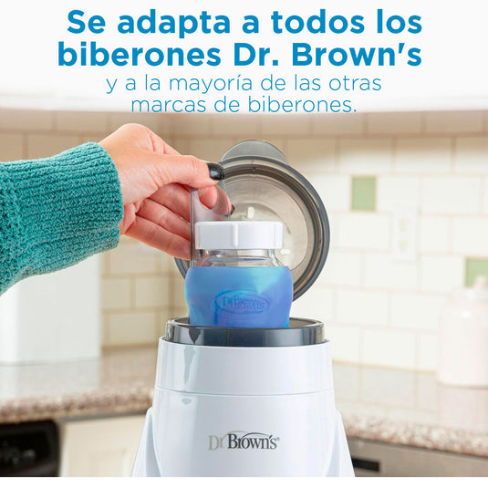 Calentador y esterilizador a vapor Deluxe de teteros, calentador rápido y uniforme de biberones, con panel LCD, fácil de usar, alertas de sonido cuando completa ciclo, funcionalidad 2en1 - Dr Brown's
