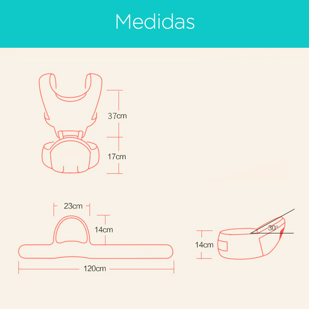 AIEBAO – Portabebés ergonómico tipo canguro con asiento para la cadera y bolsillo frontal