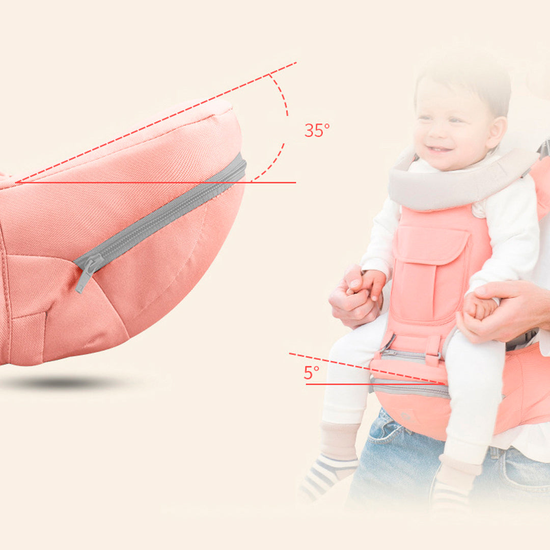 AIEBAO – Portabebés ergonómico tipo canguro con asiento para la cadera y bolsillo frontal