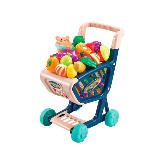 Carrito de compras estilo andadera con 28 piezas de juguete