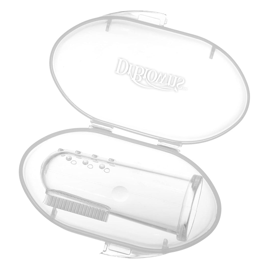 Cepillo dental de dedo en silicona 100% libre BPA con estuche, en silicona suave, doble cara para dientes y encías, fácil de usar y de limpiar, ideal para viajes - Dr Brown's