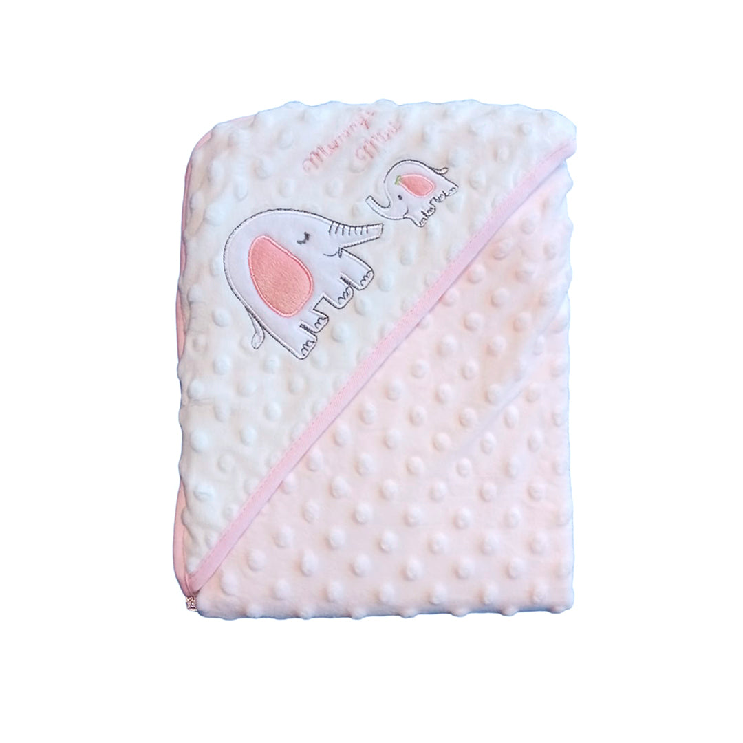 Cobija bordada con capucha, hipoalergénica y con textura de puntos - Bebe Comfort