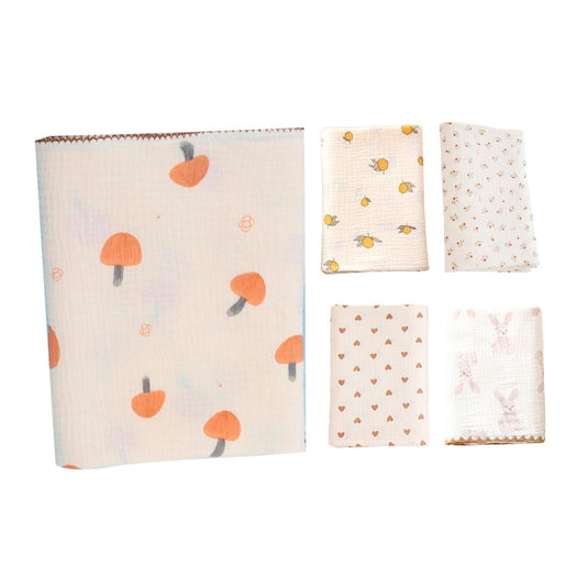 Cobija muselina tela galleta con capucha orejitas, hecha en tela suave y transpirable, manta con capucha y botón para bebé, diseño estampado