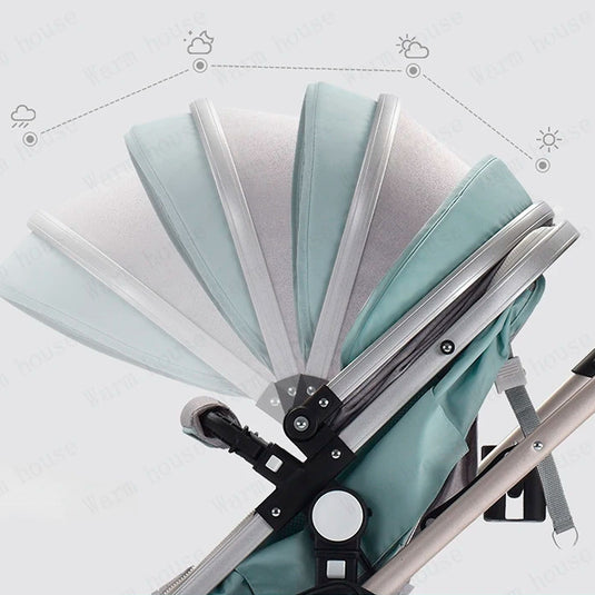 Coche Europeo B.CHILDHOOD 3 en 1 con portabebés, ajustable a paseador, con freno de llantas y portabebés adaptable a la estructura del coche