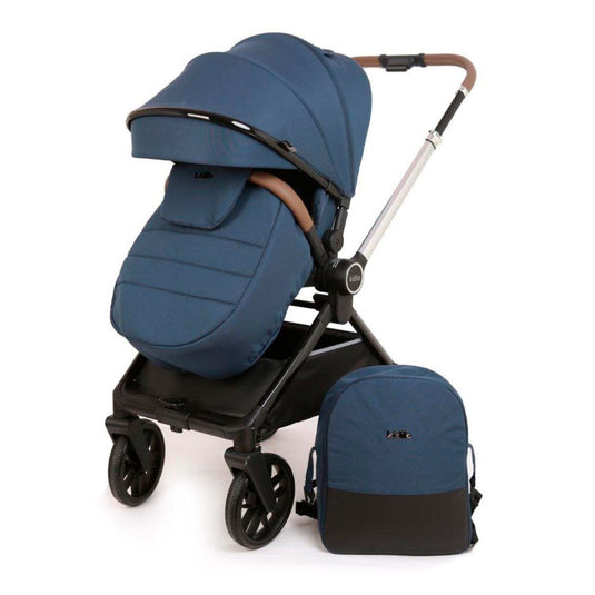 Coche paseador reversible para bebé, con respaldo ajustable, toldo en varias secciones adaptable, sistema de plegado compacto e incluye pañalera - Kidilo