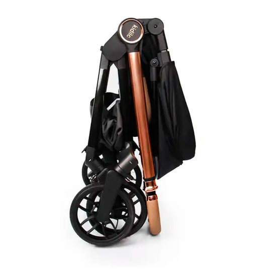 Coche paseador reversible para bebé, con respaldo ajustable, toldo en varias secciones adaptable, sistema de plegado compacto e incluye pañalera - Kidilo