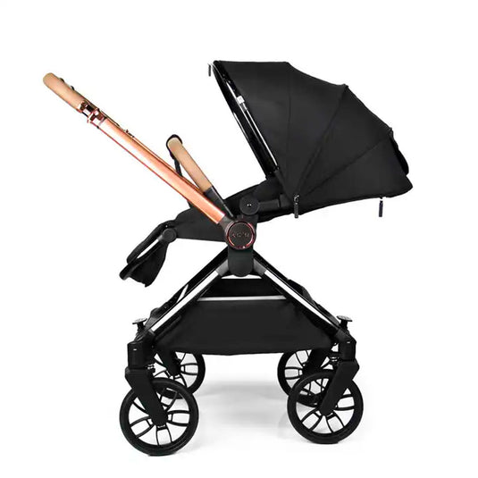 Coche paseador reversible para bebé, con respaldo ajustable, toldo en varias secciones adaptable, sistema de plegado compacto e incluye pañalera - Kidilo