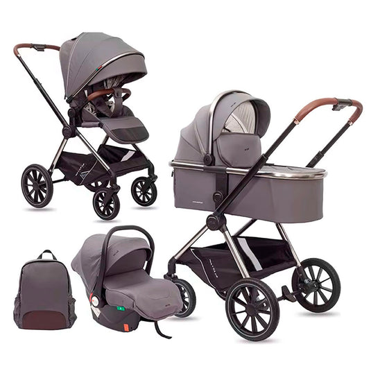 Coche moisés Z1 3en1 con portabebés y pañalera, con posiciones ajustables, de fácil plegado, pañalera a juego con el coche, hecho en material resistente con detalles de lujo - Kidilo