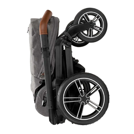 Coche paseador MIXX™ next con moisés adaptable para bebé, cinturón de seguridad con hebilla magnética, múltiples posiciones de reclinado, fácil de plegar, manillar ajustable en altura de piel ecológica - Nuna