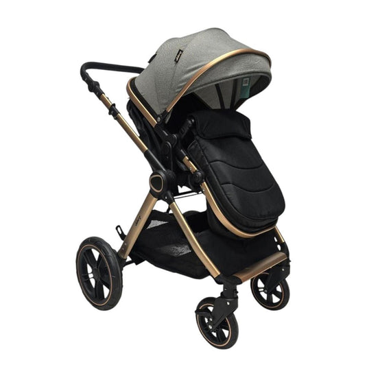 Coche 2 en 1 moisés y paseador con sistema plegable, con espaldar ajustable, estructura desmontable y sistema de plegado compacto, hecho en material resistente de alta calidad - Mobilu