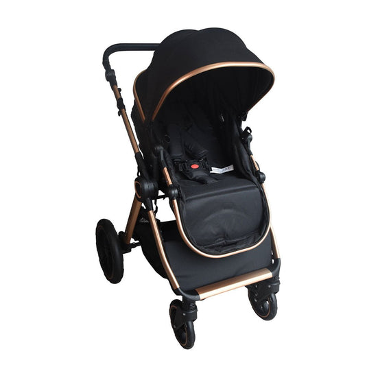 Coche 2 en 1 moisés y paseador con sistema plegable, con espaldar ajustable, estructura desmontable y sistema de plegado compacto, hecho en material resistente de alta calidad - Mobilu