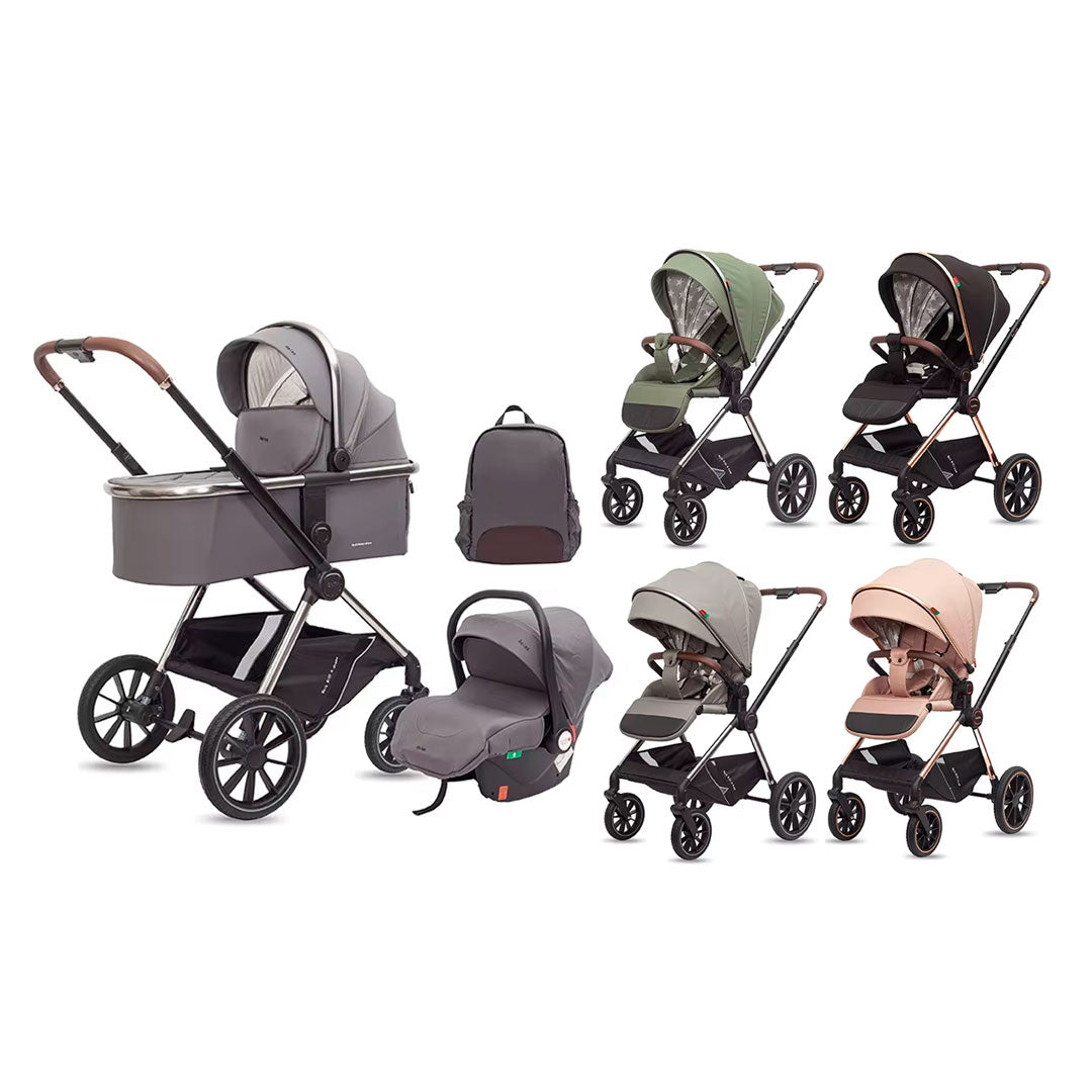 Coche moisés Z1 3en1 con portabebés y pañalera, con posiciones ajustables, de fácil plegado, pañalera a juego con el coche, hecho en material resistente con detalles de lujo - Kidilo