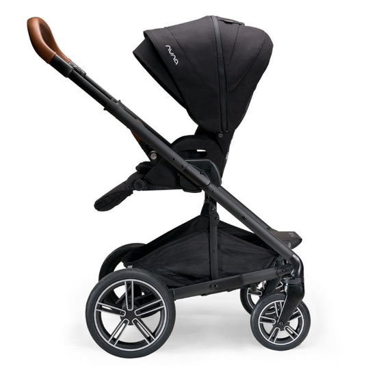 Coche paseador MIXX™ next con plegado compacto, cinturón de seguridad con hebilla magnética, múltiples posiciones de reclinado, fácil de plegar, manillar ajustable en altura de piel ecológica - Nuna