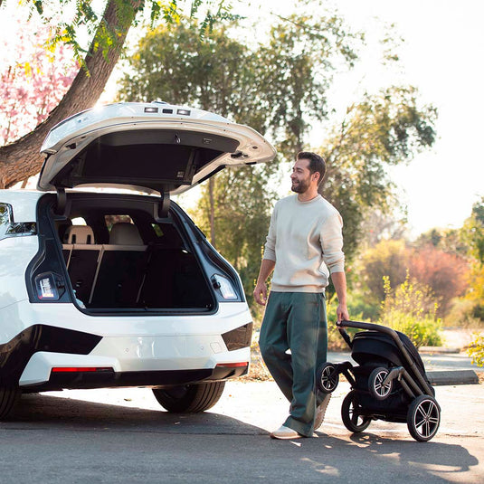 Coche paseador MIXX™ next con plegado compacto, cinturón de seguridad con hebilla magnética, múltiples posiciones de reclinado, fácil de plegar, manillar ajustable en altura de piel ecológica - Nuna