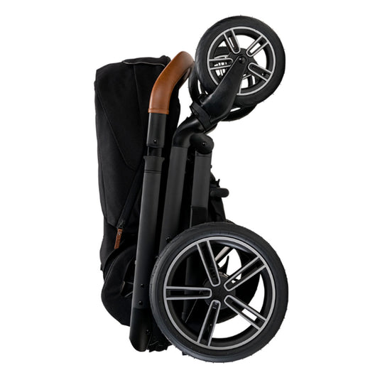 Coche paseador MIXX™ next con plegado compacto, cinturón de seguridad con hebilla magnética, múltiples posiciones de reclinado, fácil de plegar, manillar ajustable en altura de piel ecológica - Nuna
