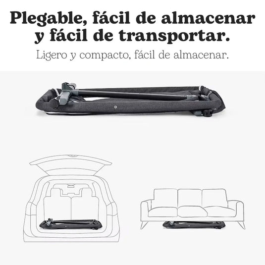 Cuna Colecho de altura ajustable con canasta y mosquitero, cuenta con ruedas con bloqueo de seguridad, material resistente y transpirable