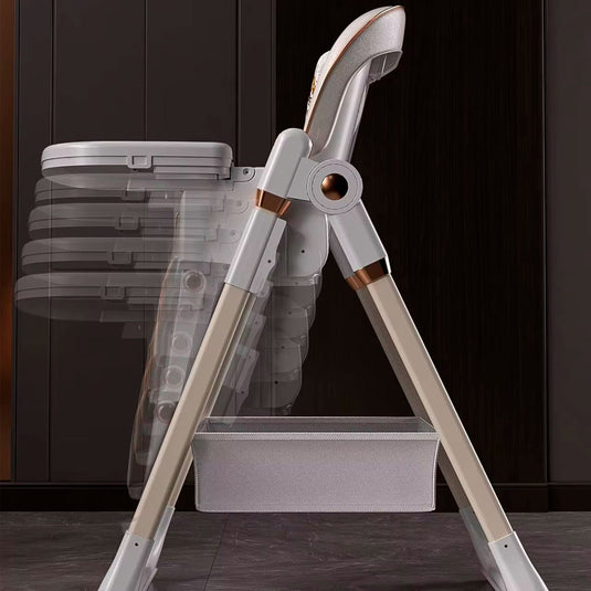 Silla comedor alta multifuncional para bebé, de altura y bandeja ajustable, con sistema de plegado para fácil guardado, cómoda, hecha de materiales resistentes