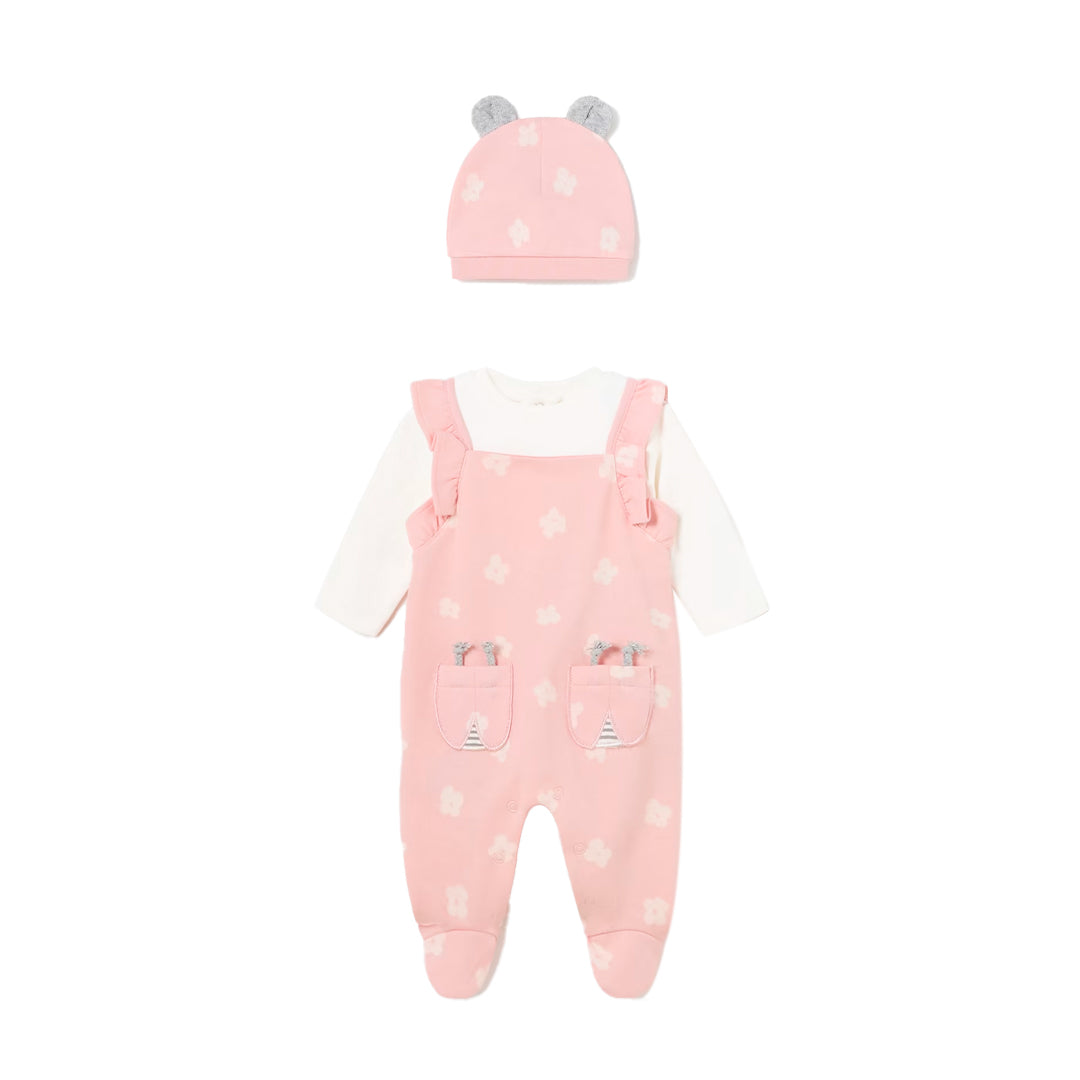 Conjunto Overall gorro Rosa Baby Mayoral