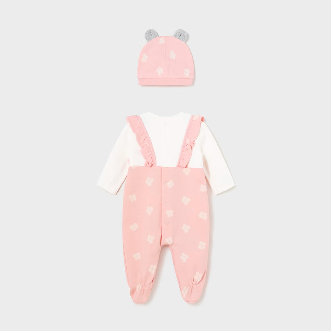 Conjunto Overall gorro Rosa Baby Mayoral