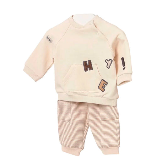 Conjunto 2pz con buzo manga larga y pantalón para bebé, cuello redondo, botones a presión en el hombro para facilitar la puesta de la prenda, Pantalón largo deportivo de gran confort, cinturilla elástica - Mayoral