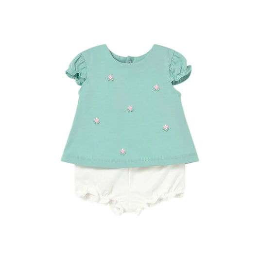 Conjunto 2pz blusa con bolero y short para bebé - Mayoral