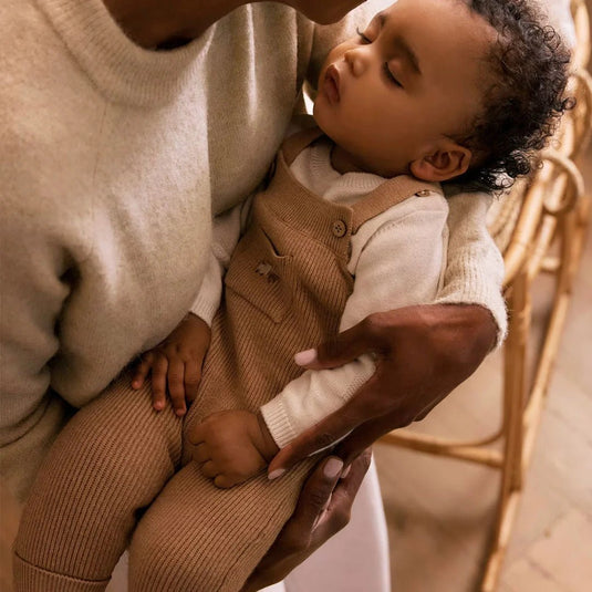 Conjunto 2pz diseño tejido con overall para bebé, manga larga, cuello redondo, cierre con botones en el cuello para facilitar el ajuste, cálido tejido elegante y sofisticado, diseño con tirantes, bolsillo funcional en la parte delantera - Mayoral