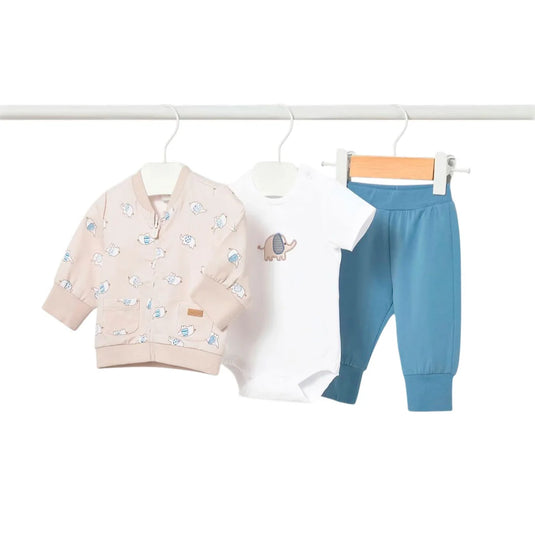 Conjunto 3 pzs con estampado elefantes para bebé - Mayoral