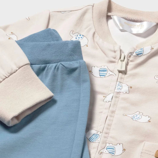 Conjunto 3 pzs con estampado elefantes para bebé - Mayoral