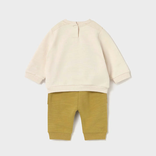 Conjunto 2pz con sudadera manga larga y pantalón para bebé, cuello redondo, botones a presión en el hombro para facilitar la puesta de la prenda, pantalón largo deportivo de gran confort, cinturilla elástica - Mayoral