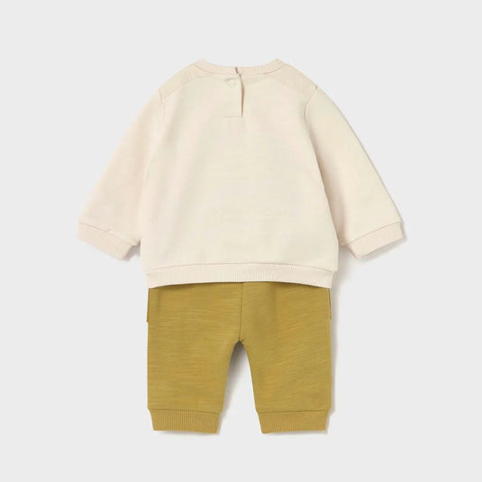 Conjunto 2pz con sudadera manga larga y pantalón para bebé, cuello redondo, botones a presión en el hombro para facilitar la puesta de la prenda, pantalón largo deportivo de gran confort, cinturilla elástica - Mayoral