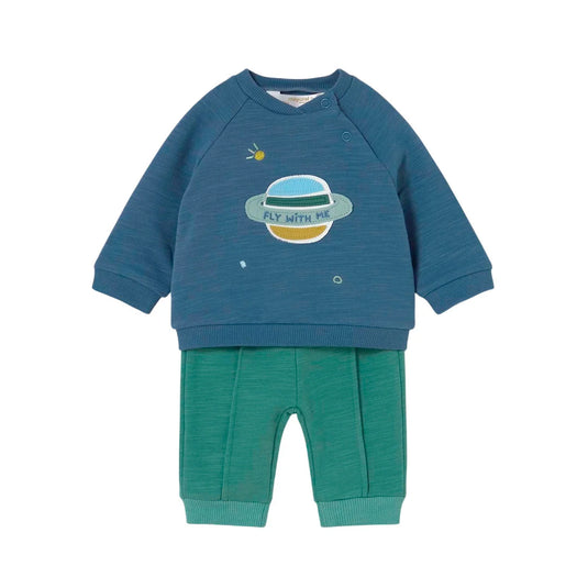 Conjunto 2pz con sudadera manga larga y pantalón para bebé, cuello redondo, botones a presión en el hombro para facilitar la puesta de la prenda, pantalón largo deportivo de gran confort, cinturilla elástica - Mayoral