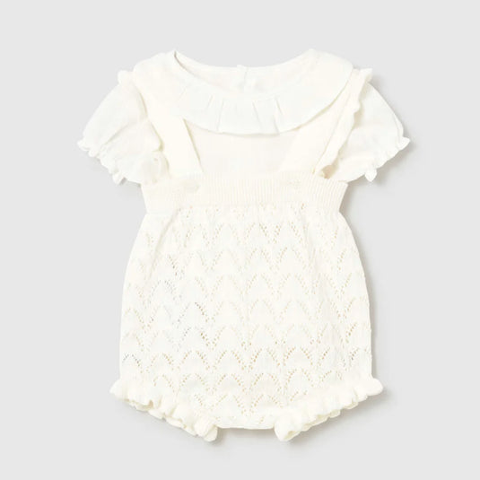 Conjunto Overall tejido bordado con blusa bolero - Mayoral