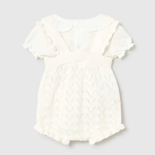 Conjunto Overall tejido bordado con blusa bolero - Mayoral