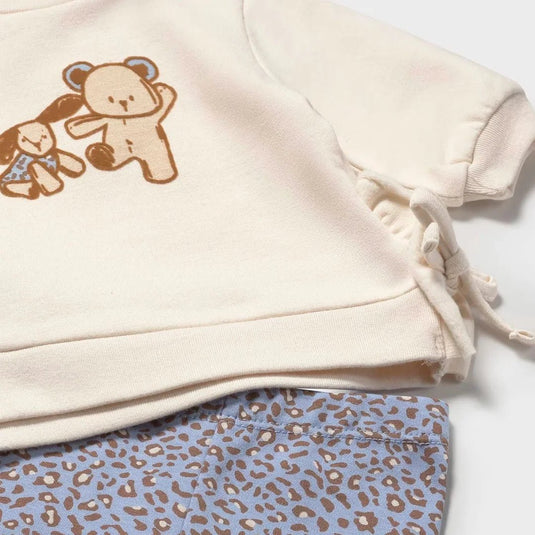 Conjunto de 2pz de sudadera y leggins para bebé, manga larga con cuello redondo, cierre con botones a presión en la parte posterior, pantalón tipo legging con cinturilla elástica - Mayoral